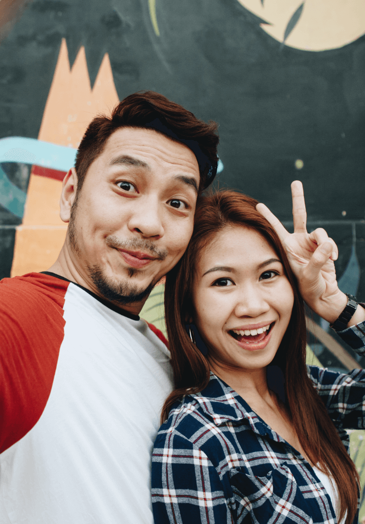 Couple taking a selfie